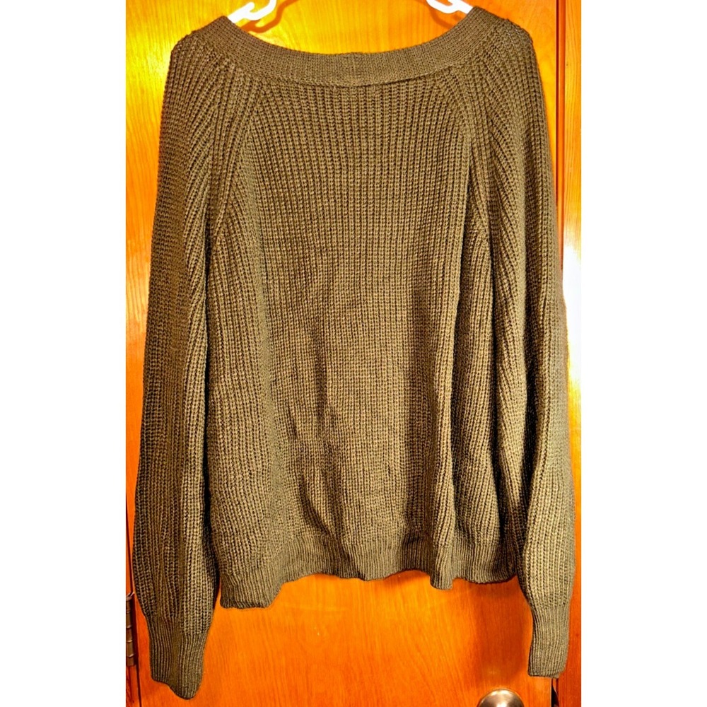 Zeagoo Womens Oversized Button Down Knit Cardigan Sweater Olive Green XL - Picture 2 of 4